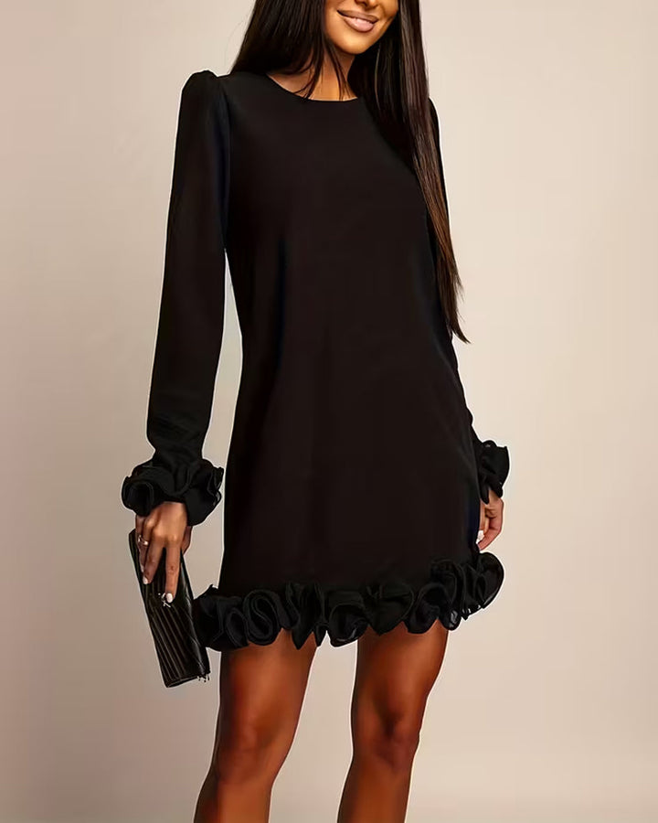 Jurk Pofmouw Rechte Bloemknop