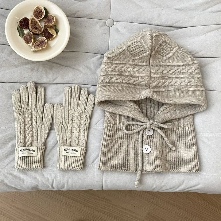 Ribbed Knit Hat & Glove Set