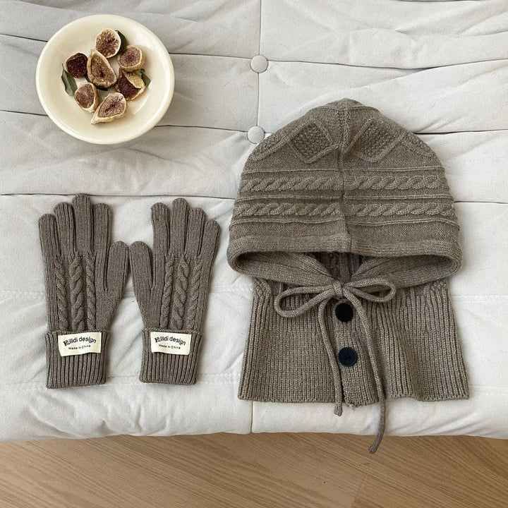 Ribbed Knit Hat & Glove Set