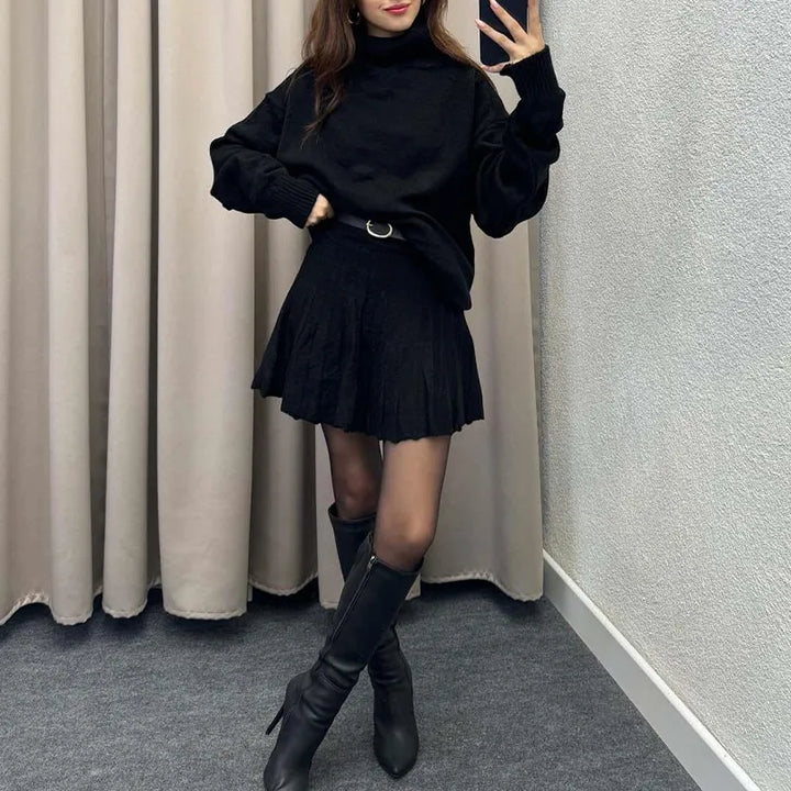 Sofia - Geplooide trui en rok set!