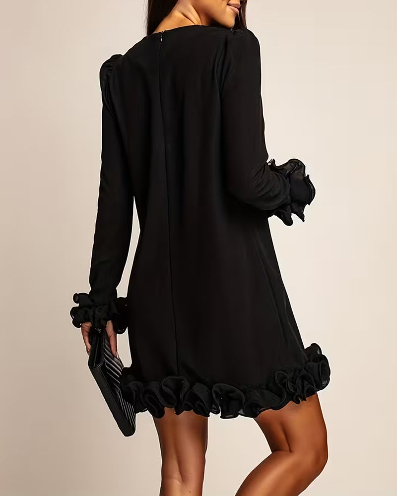 Jurk Pofmouw Rechte Bloemknop